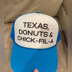 Custom fun Trucker hat! Texas, Donuts, & Chic-fil-a!